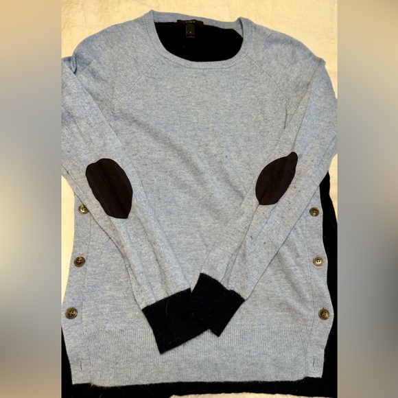 J. Crew Sweaters - J.Crew Blue Elbow Patch Angora Sweater